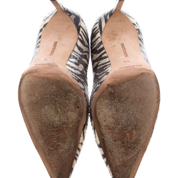 Manolo Blahnik Leather Zebra Pumps - Picture 3 of 5